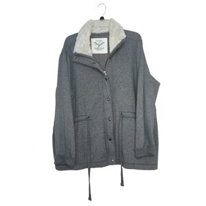 Sonoma Women's Fleece Jacket Plus Size 2X Faux Fur Lined Collar Great Condition